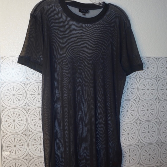 Topshop Mesh T-Shirt in Black - Picture 3 of 7